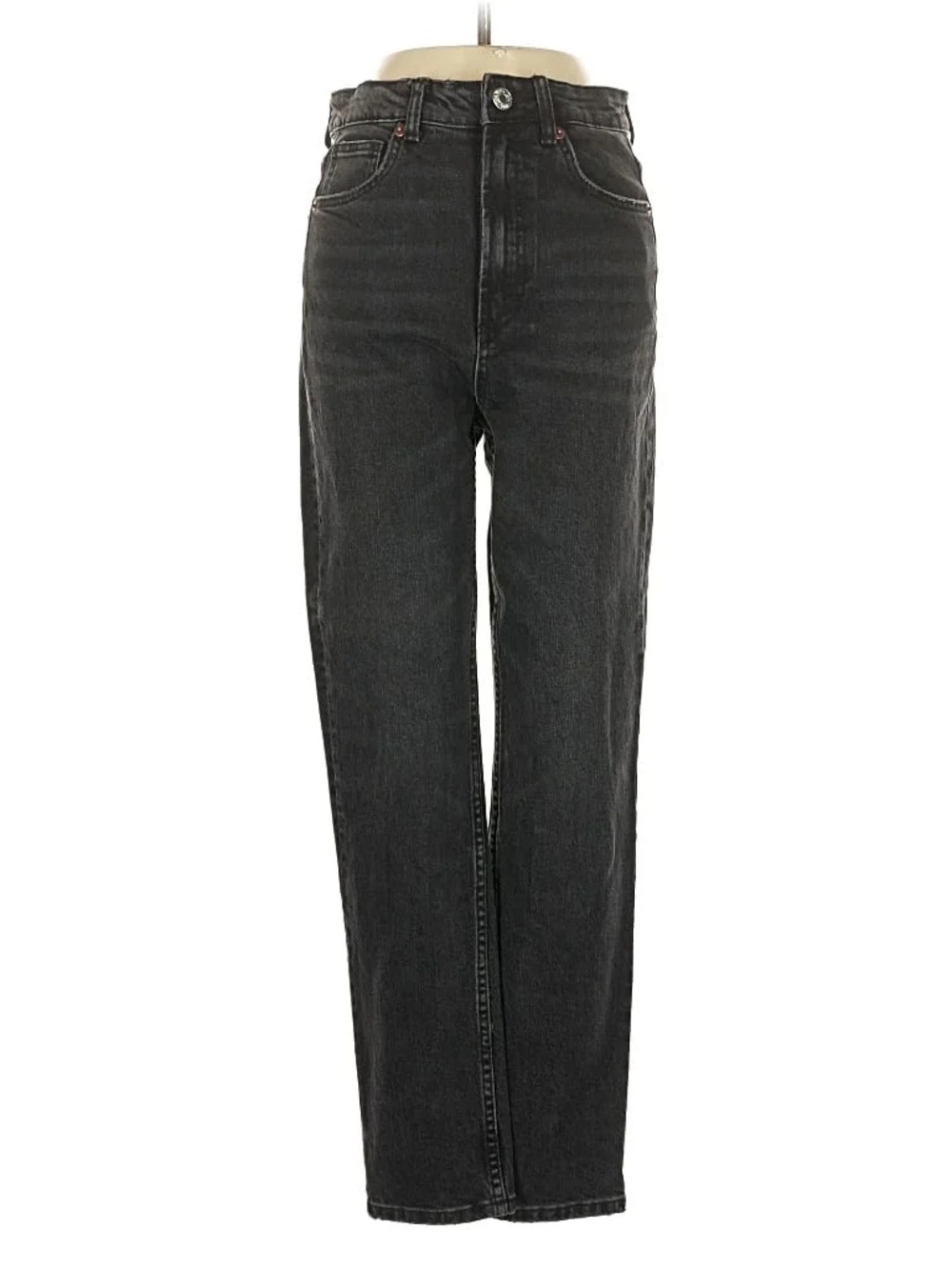 Zara High-Rise Straight Leg Jeans - Black